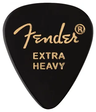 Fender Classic Celluloid, Zwart, 351-vorm, Extra Heavy, Set van 12