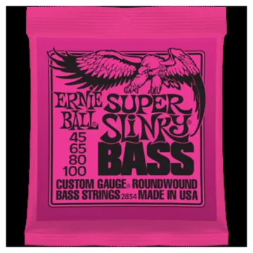2 Sets of Ernie Ball 2834 Super Slinky Electric Bass Guitar Strings 45-100