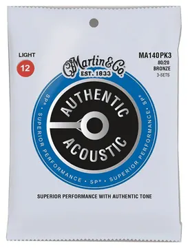 Martin MA140PK3 Acoustic Guitar Strings Pack Bronze