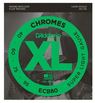 D'Addario ECB80 Chromes Bass, Light, 40-95, Long Scale