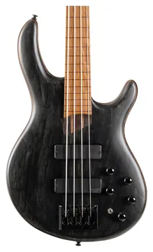 Cort B4 Element Fretless Bass Guitar, Open Pore Trans Black