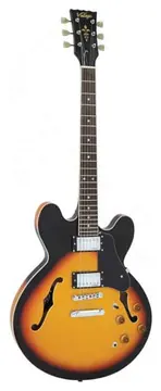 Vintage VSA500 Semi Acoustic Guitar Sunburst