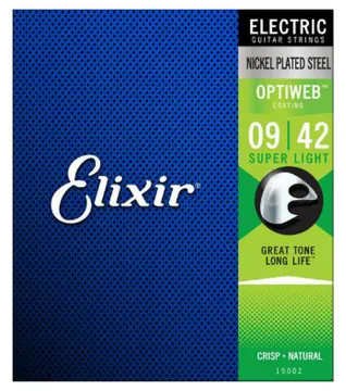 3 Sets of Elixir Optiweb Electric Guitar Strings 19002 9-42