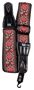 TGI Guitar Strap Woven Cotton Persian Stitch - Red