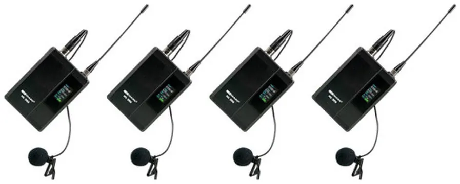 Mark Sistema sem fios UHF quádruplo MR 4200/2 com 4 emissores de bolso e 4 microfones de lapela