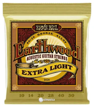 Ernie Ball Encordoamento 010-050 P/ Violao Aco Earthwood Extra Leve 80/20 Bronze P02006 Ernie Ball