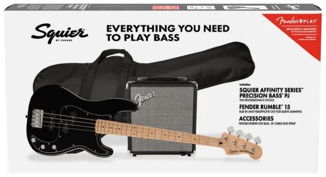 Squier Affinity Series Precision Bass PJ Pack R15 Black