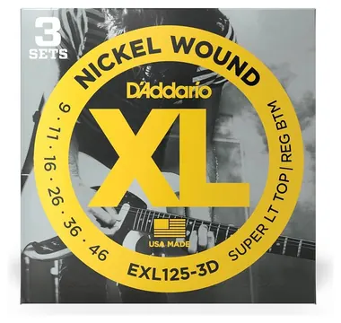 D'Addario EXL125-3D - XL Electric Nickel Wound 3er Pack | 009-046