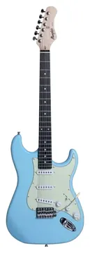Memphis by Tagima MG-30 SBLS E/MG Memphis Series Stratocaster Azul Fosco C/ Escudo Mint Green e Escala Escura