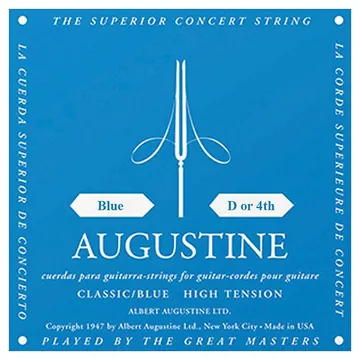 Augustine Strings Augustine Blue HT Single D or 4th Classical Guitar String