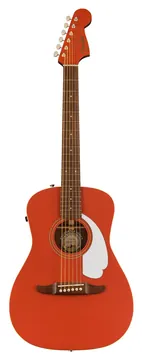Fender California Malibu Player Small-Bodied Acoustic Guitar, Walnut FB, Fiesta Red