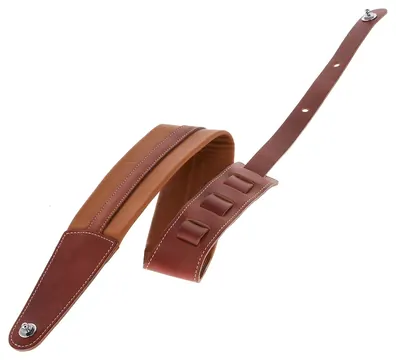 Gewa 531.381 Gitarrengurt Prestige 65 padded Security Locks Ledergurt (65mm), dry sand/brown
