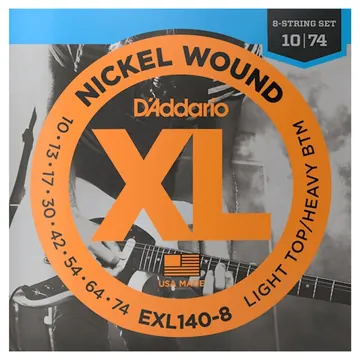 Daddario Encordoamento para Guitarra D'Addario EXL140-8 Light Top/Heavy BTM 0.010
