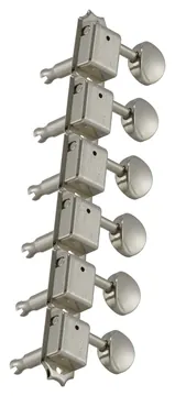 Grover 133N6 Deluxe Guitar Machines - Guitar Machine Heads, 6-in-Line, Bass Side (Left) - Nickel
