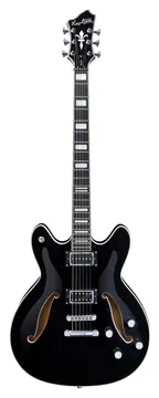Hagstrom Viking Deluxe Baritone -09 Hollowbody E-Gitarre, black gloss