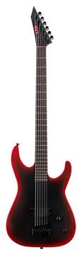LTD M-6 Evertune Black Metal Black Red Burst Satin