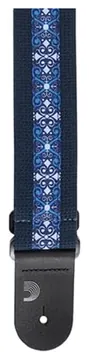 D'Addario Deluxe Cotton Guitar Strap Blue