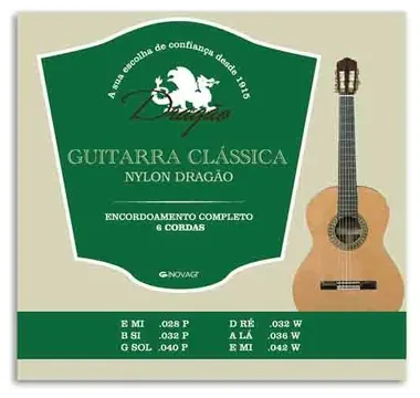 Jogo de Cordas Dragão 026 para Guitarra Clássica Nylon