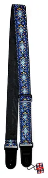 Levin 2" Textured Fabric Guitar Strap Fluer Blue & Blue (LS-G-TF-200-FLUER-BLUE-BLUE)
