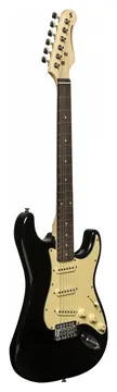 Stagg SES-30 BK Standard "S" Electric Guitar, Gloss Black