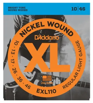 D'Addario EXL110 10-46 Light Electric Guitar Strings Red Nickel