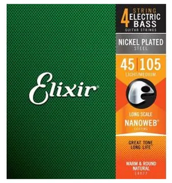 Elixir 14077 Nanoweb Electric Bass String Set - 045 - 105