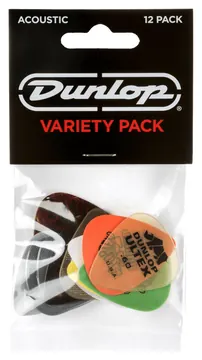 Dunlop PVP112 Acoustic Variety Plectrum 12-Pack