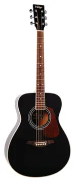 Vintage V300BK Grand Concert Akustik-Gitarre, schwarz