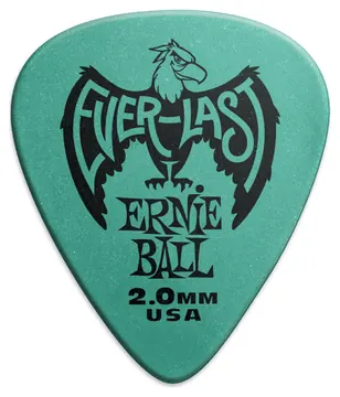Ernie Ball 2.0 mm Teal Everlast Picks - Pack of six
