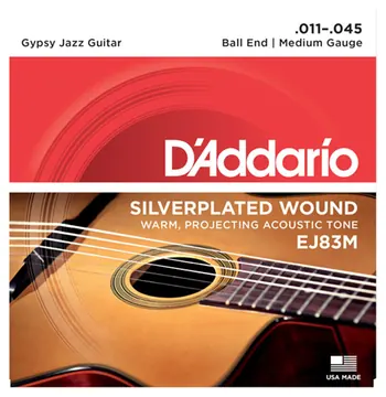 D'Addario EJ83M Gypsy Jazz, Ball End, Medium, Acoustic Guitar Strings 11-45