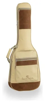 Soundsation SUEDE-C-HC HOT CREAME - Borsa color crema imbottita per chitarra classica con inserti in pelle (custodia imbottita)