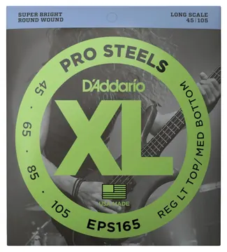 D'Addario EPS165 Pro Steels Bass Guitar Strings - Custom Light, 45-105, Long Scale