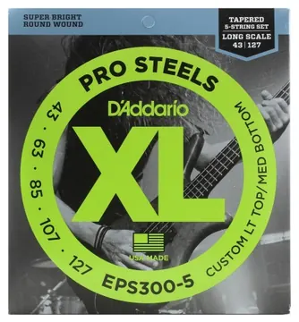 D'addario EPS300-5 Prosteels Tapered 5C 43-127 Long Scale