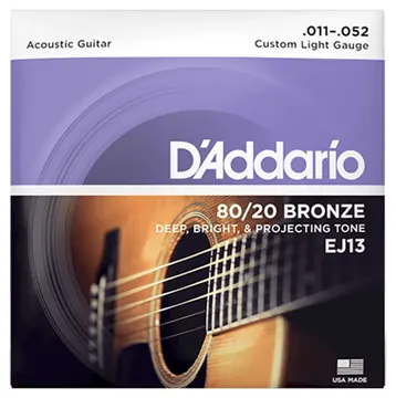 D'Addario EJ13 Custom Light Acoustic Guitar Strings Bronze