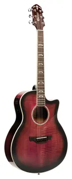 Crafter Noble Cutaway Small Jumbo Electro Acoustic Guitar, Transparent Purple Burst