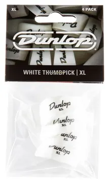 Dunlop White Plastic Thumbpicks Ex Large, Pack of 4