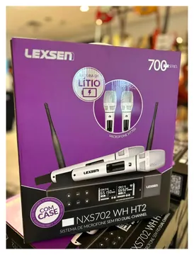 Lexsen Microfone Sem Fio Duplo LEXSEN NXS702 HT2 Branco 2 Canais