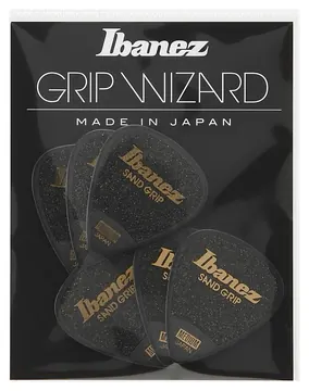 Ibanez Flat Pick Sand Grip schwarz 6 Stück - PPA14MSG-BK