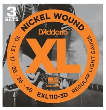 Corde D`Addario chitarra el Round Wound 010/046 3 pezzi