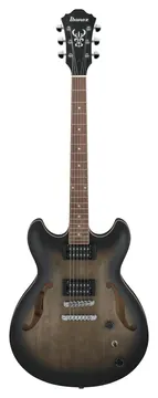 Ibanez as53tkf transparent black flat chitarra semiacustica