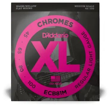 D'Addario Chromes 45-100 Regular Light, Medium Scale Bass Strings