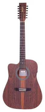 Rozini RX415.RE2.F.CT.LP P. Brasil 12 Cordas Cutway Canhoto - Preto Fosco