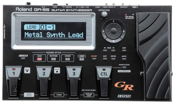 Roland Boss GR-55S-BK Pedale D'effet/synthetiseur DE Guitare Noir