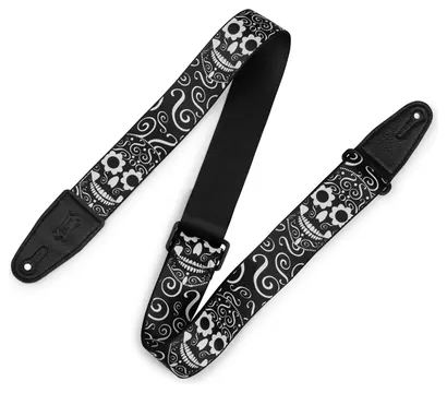 Levy's MP2CAL-003 Tracolla "Black and White Skull"