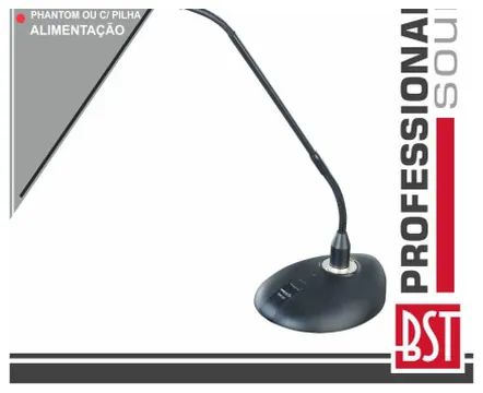 BST Microfone Condensador Pescoço De Cisne 15 Com Botão GM-20