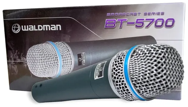 Waldman Microfone Dinâmico Waldman Bt-5700 Cinza para Canto e Palestras