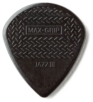 Dunlop Nylon Max-Grip Jazz III Zwart Stiffo 1,38 mm, Set van 6