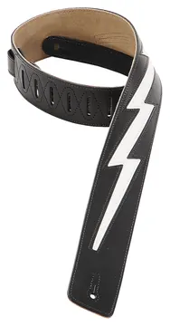 LevyS DM-2 BLK Hard Rock Serie Leder-Gitarrengurt (63mm), schwarz