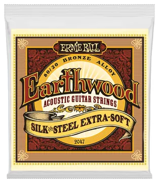 Ernie Ball 2047 Earthwood Bronze Silk & Steel XLi Saiten für A-Gitarre, 80/20 Bronze, .010-.050