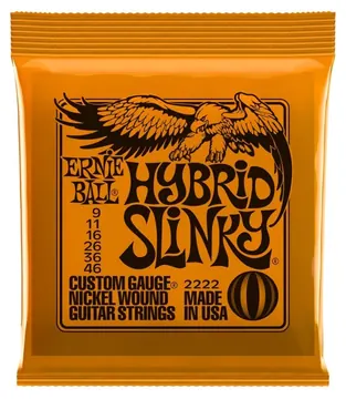 Ernie Ball Electric Guitar Strings 9-46 Ernie Ball 2222 Hybrid Slinky 100% Genuine